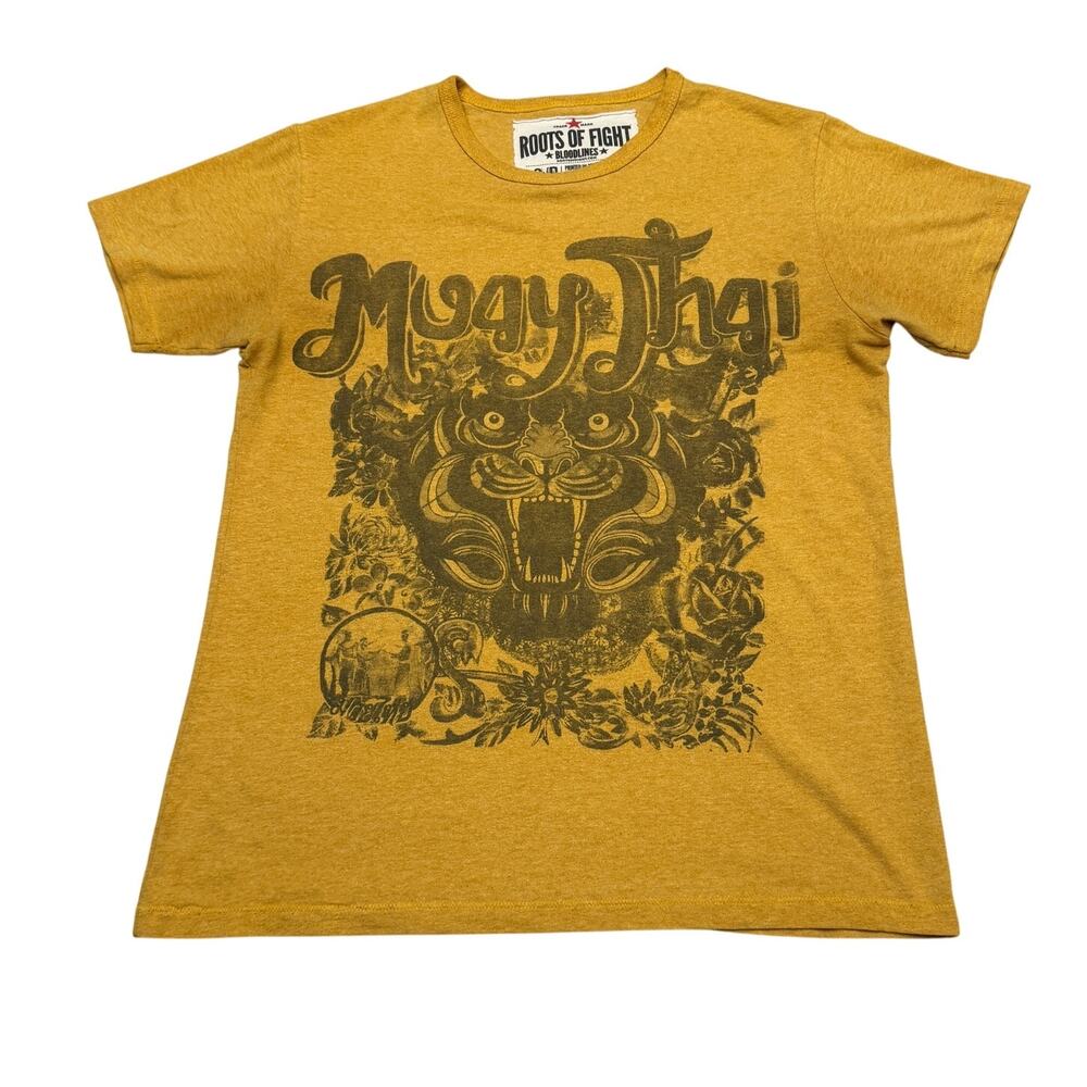 Roots Of Fight Bloodlines Muay Thai Fearless Tiger T-Shirt Mens Small Streetwear
